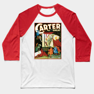 Vintage Magic Poster Art, Carter the Great Baseball T-Shirt